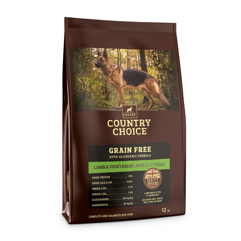 Gelert Country Choice Grain Free Lamb & Vegetable Dog Food 12Kg